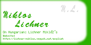 miklos lichner business card